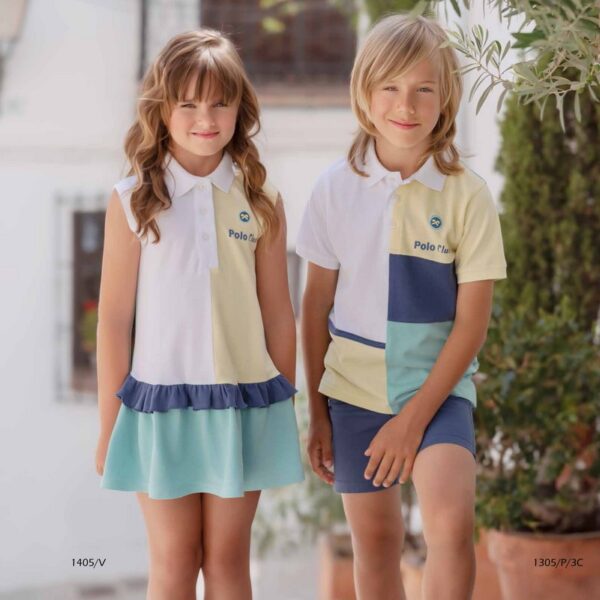 Conjunto de niño y vestido de niña