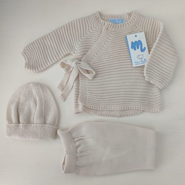 Conjunto tres piezas cruzado color natural
